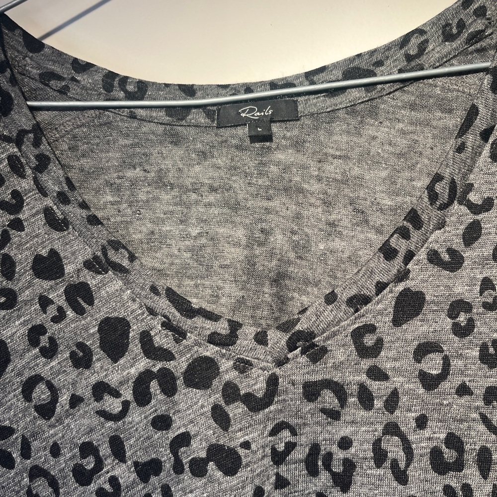 Rails Sami Charcoal Leopard Print Linen Lyocell S… - image 6